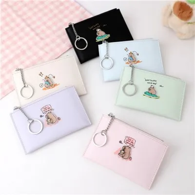 Suporte de cartão de couro azul