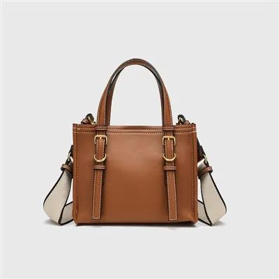 The Brown Leather Crossbody Tote Bag Bolsas Médias Designer